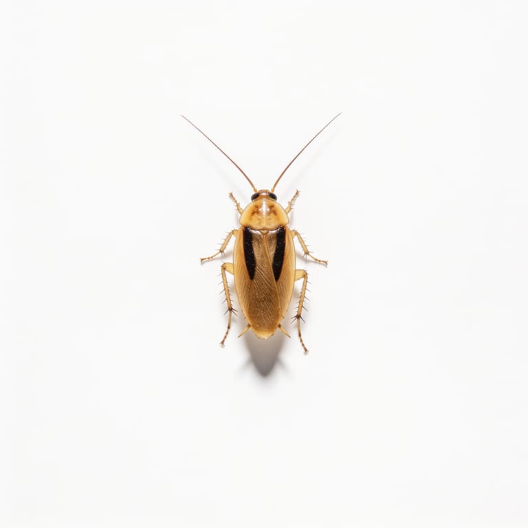 Cucaracha alemana o rubia sobre fondo neutro