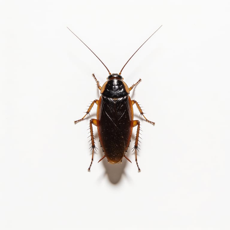 Cucaracha oriental o negra sobre fondo neutro