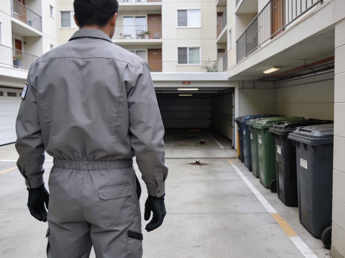 Técnico de Termicor inspeccionando las zonas comunes de una comunidad en Mallorca